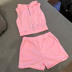 Pink sleeveless 2 pc set